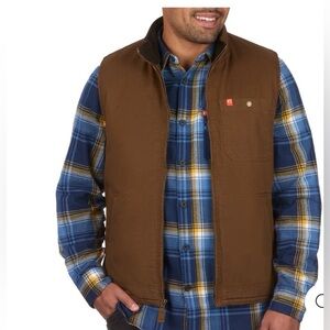 The American Outdoorsmann Solid Sherpa Lined Twill Vest, Copper, Size XXL